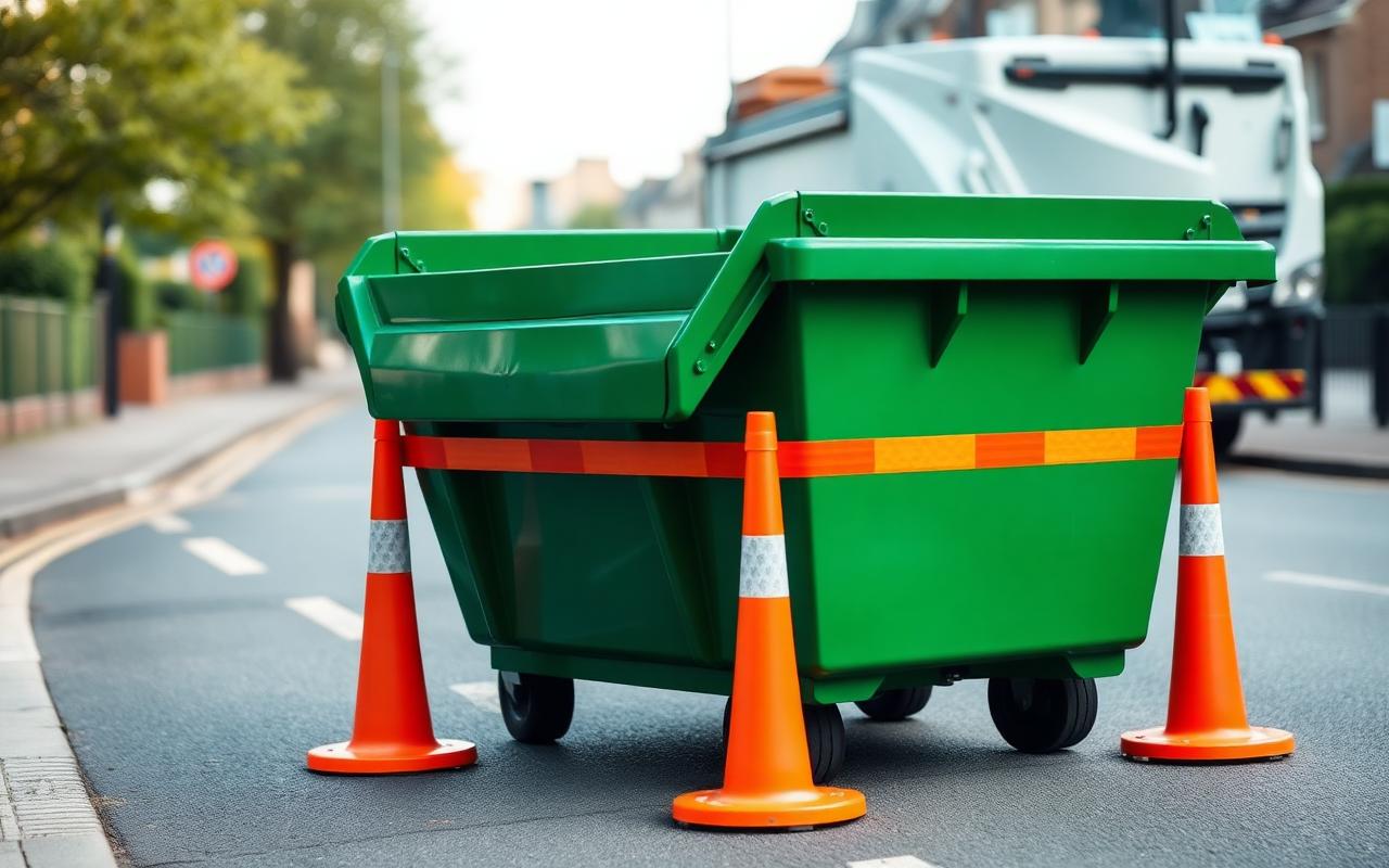 Skip permit on a London road